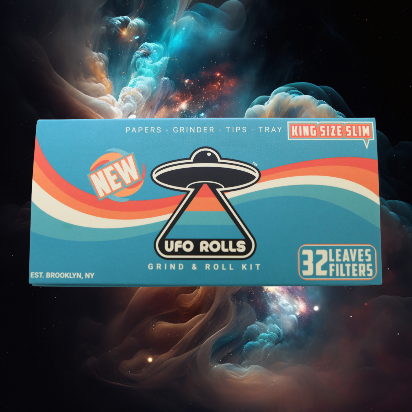 Grind & Roll Kits - Box of 15 Rolling Paper Kits [King Size Slim, Unbleached]