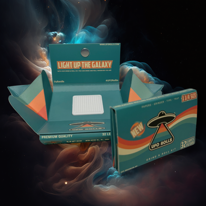 Grind & Roll Kit - 2 Packs [Unbleached, 32 Leaves per Pack]
