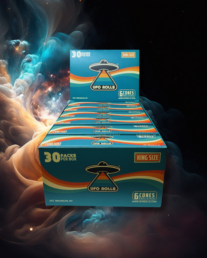 6-Packs of Pre-Rolled Cones - Box of 30 Packs [King Size, Unbleached]